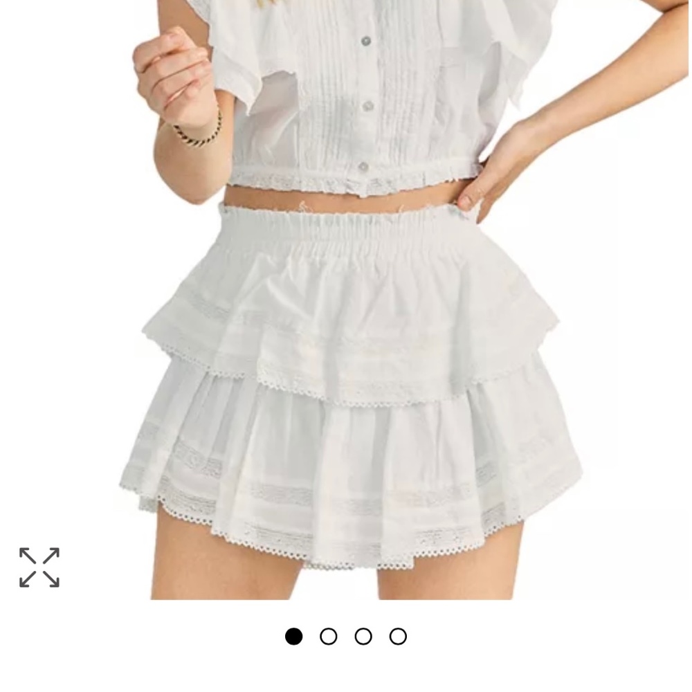 LoveShackFancy mini white skirt